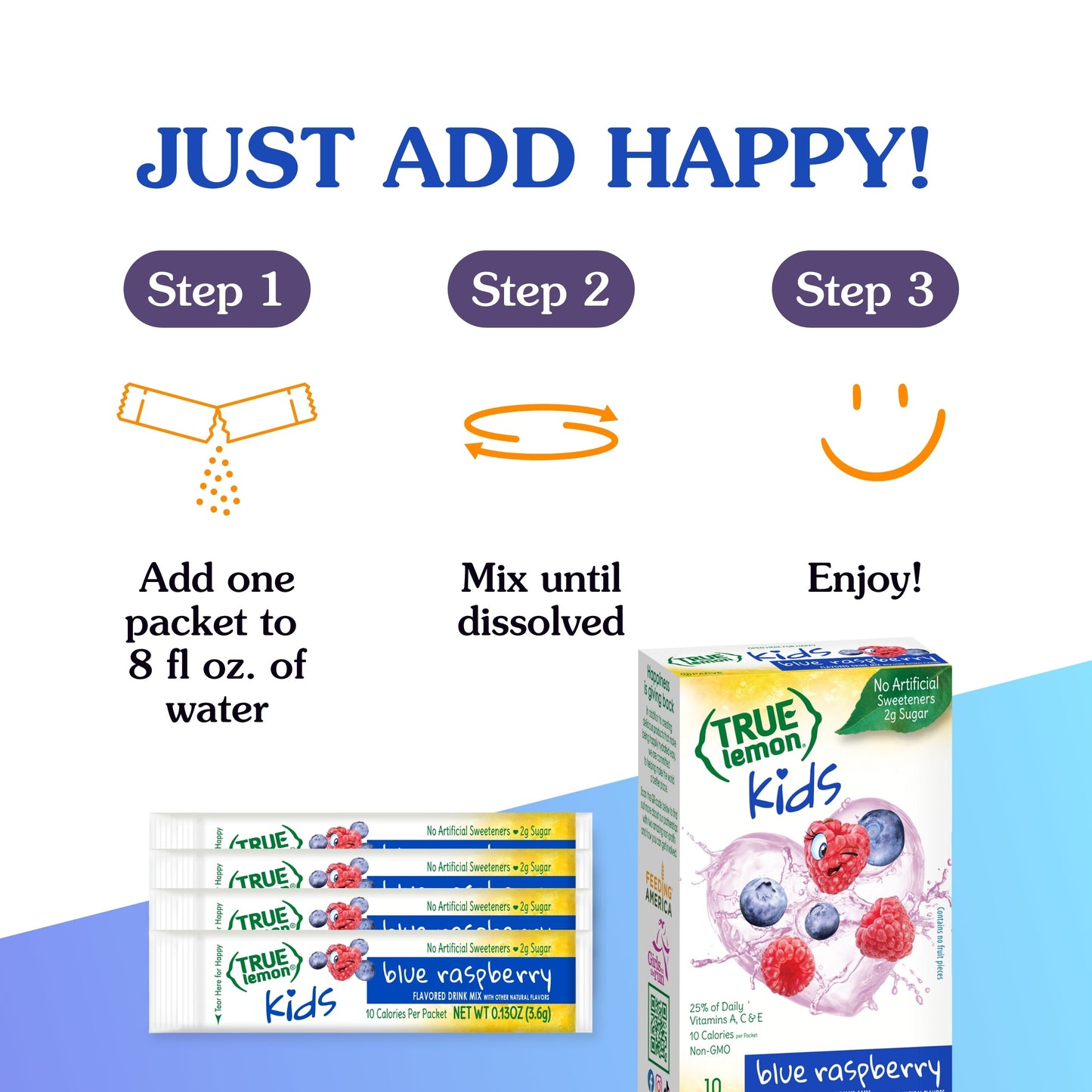 True Citrus Kids Blue Raspberry Lemonade – Healthy Low Sugar Drink Mix