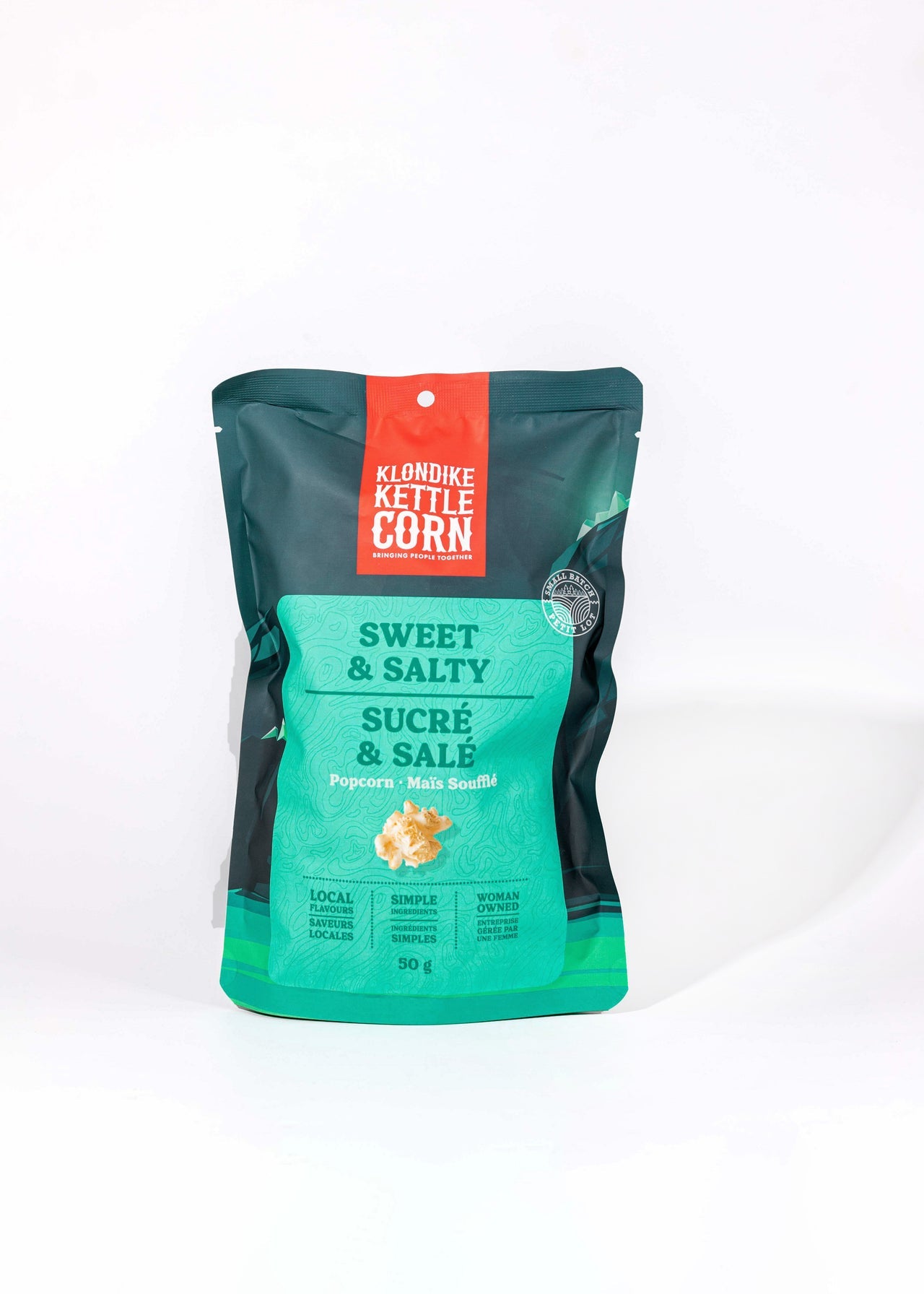 Klondike Gourmet Popcorn – Sweet & Salty | 90g | Vegan, Gluten Free, Handcrafted in Canada