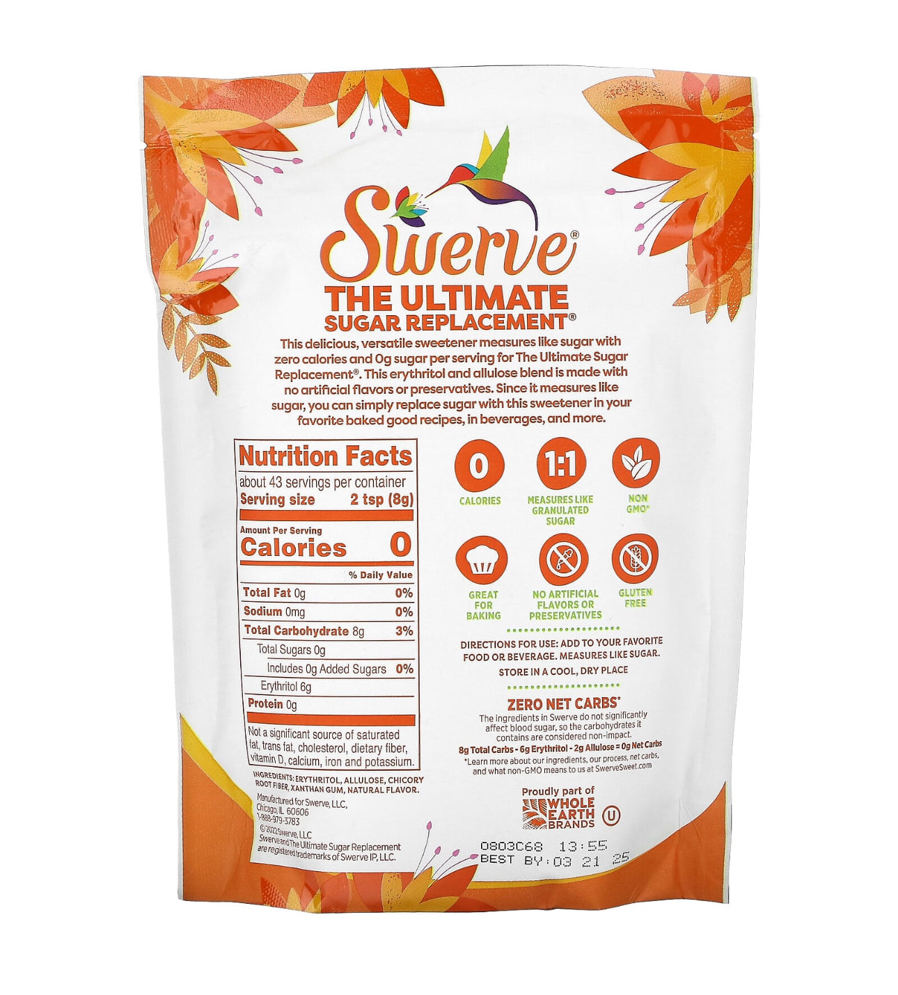 Swerve Granular Sweetener – Keto-Friendly, Zero Sugar, Low Carb (340g) - Healthily Ever After