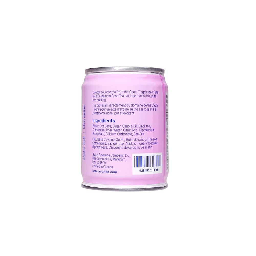 Hatch Cardamom Rose Oat Latte – 100ml | Floral Tea-Inspired Oat Milk Latte | Vegan, Aromatic, Caffeine Light
