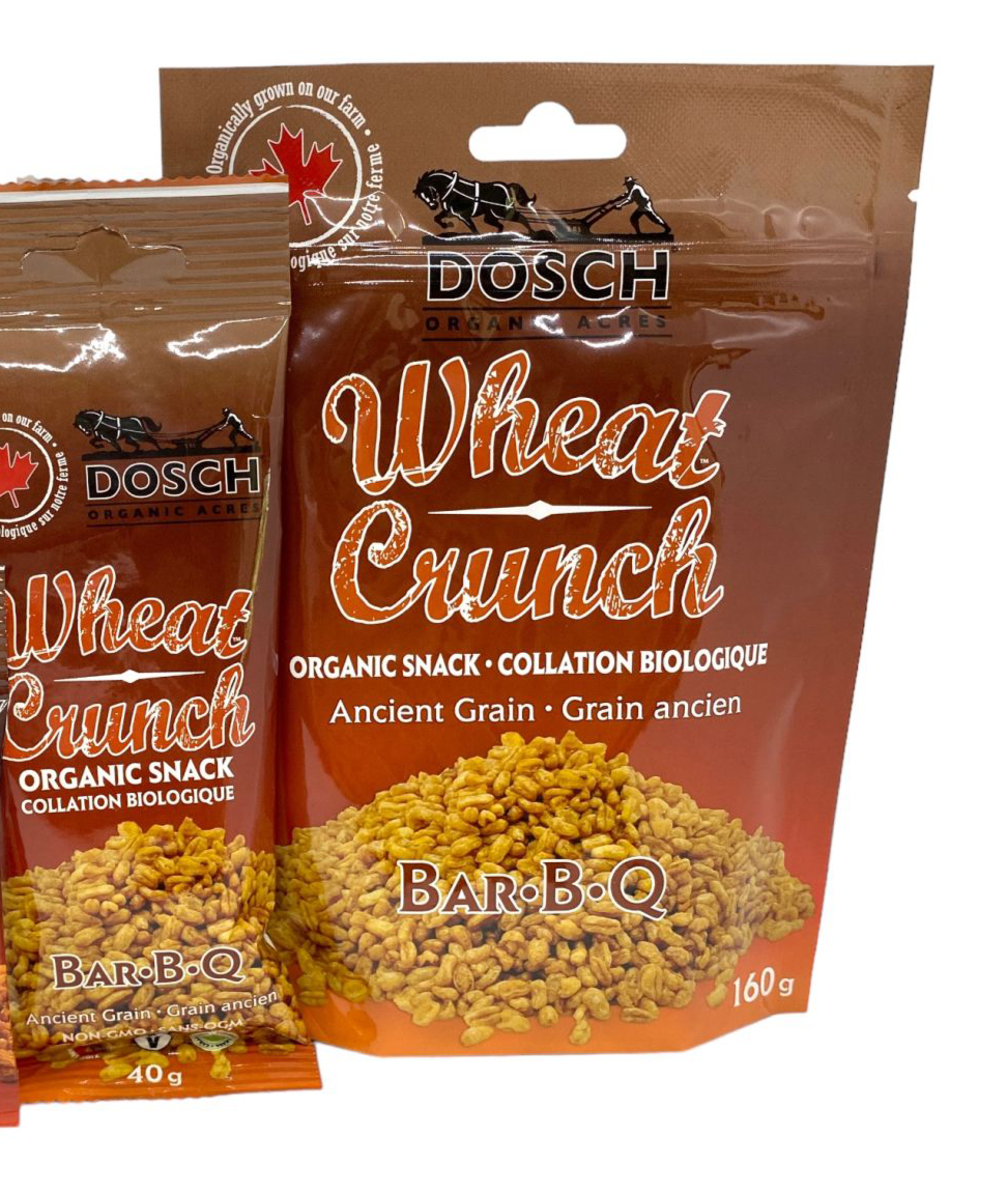 Dosch Organic Acres Wheat Crunch – Organic Bar-B-Q Snack | Vegan, Nut-Free, Kosher, Non-GMO (40g or 160g)