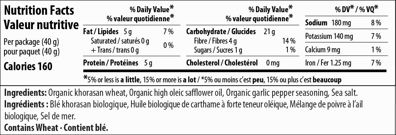 Dosch Organic Acres Wheat Crunch – Organic Garlic & Pepper Snack | Vegan, Nut-Free, Kosher, Non-GMO (40g or 160g)