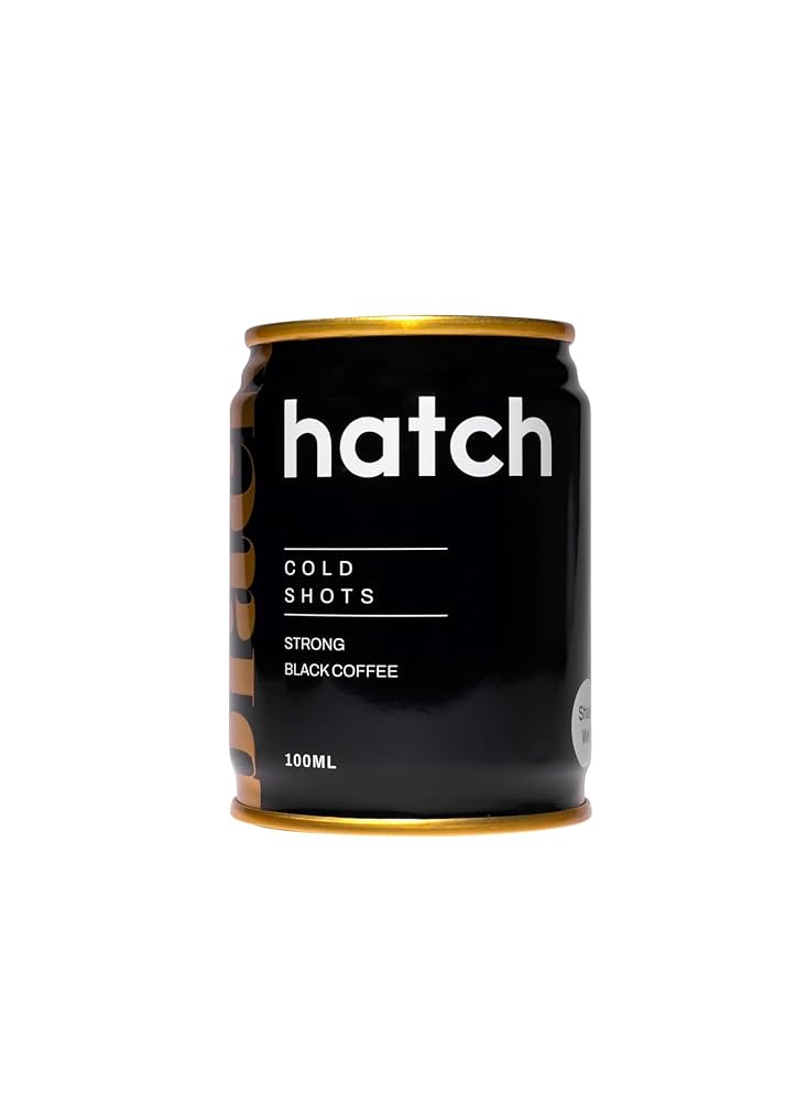 Hatch Cold Brew Cold Shots Black – 100ml | Strong Quad Shot Espresso Cold Brew | Vegan, Sugar-Free, Ready to Drink