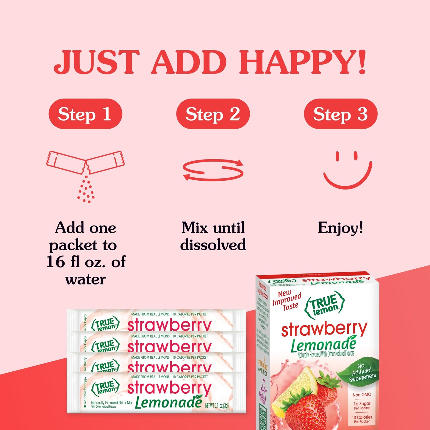 True Citrus Strawberry Lemonade – Low Sugar Natural Drink Mix