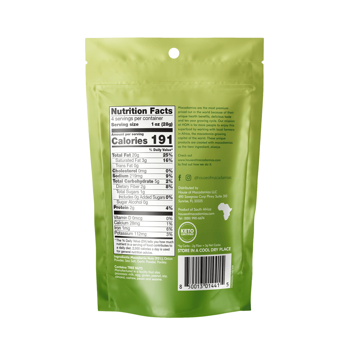 House of Macadamias Dry Roasted Macadamia Nuts – Savoury Onion | 40g or 113g | Keto, Vegan, Low Carb