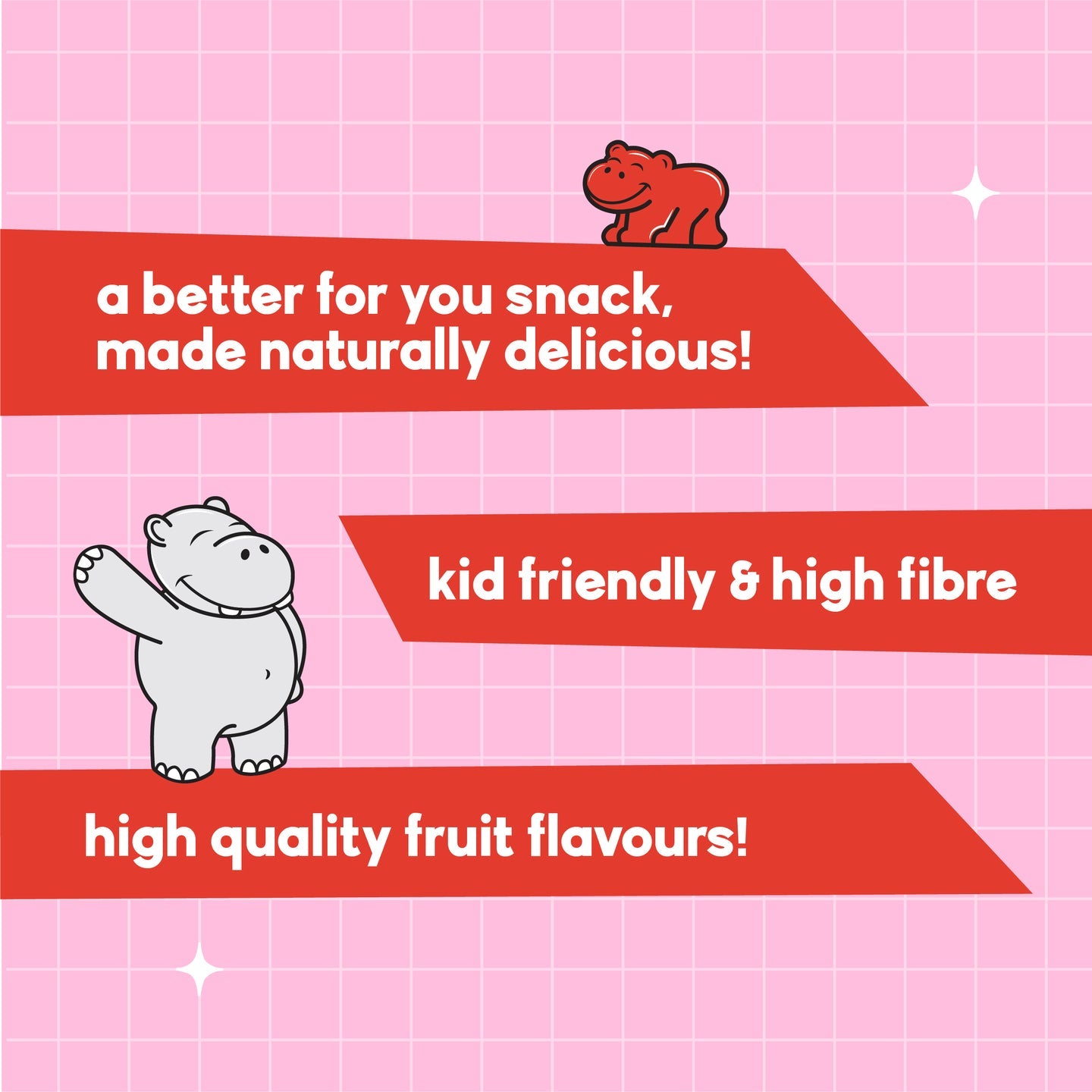 Healthy Hippo Swedish Hippos – 50g | Vegan Red Berry Gummies | Low Sugar, Plant-Based, Gummy Candy