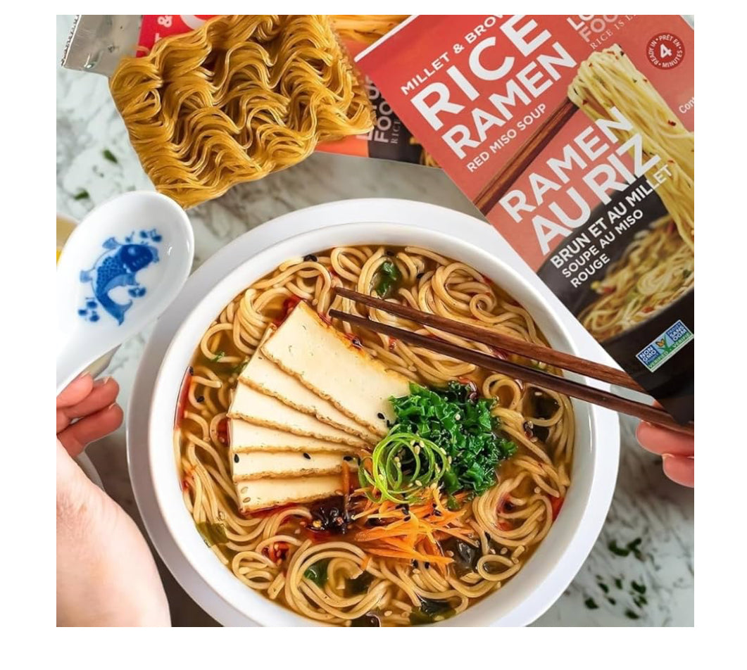 Millet & Brown Rice Ramen with Red Miso Soup – 80g | Whole Grain, Gluten-Free, Vegan | Ready in 4 Minutes - Healthily Ever After