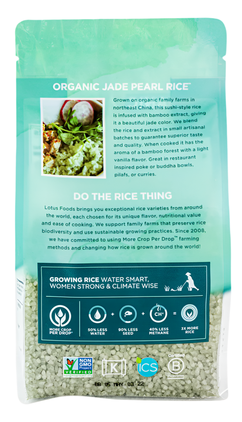 Organic Jade Pearl Rice – 425g | Infused with Bamboo Extract | Aromatic, Creamy & Antioxidant-Rich Supergrain - Healthily Ever After