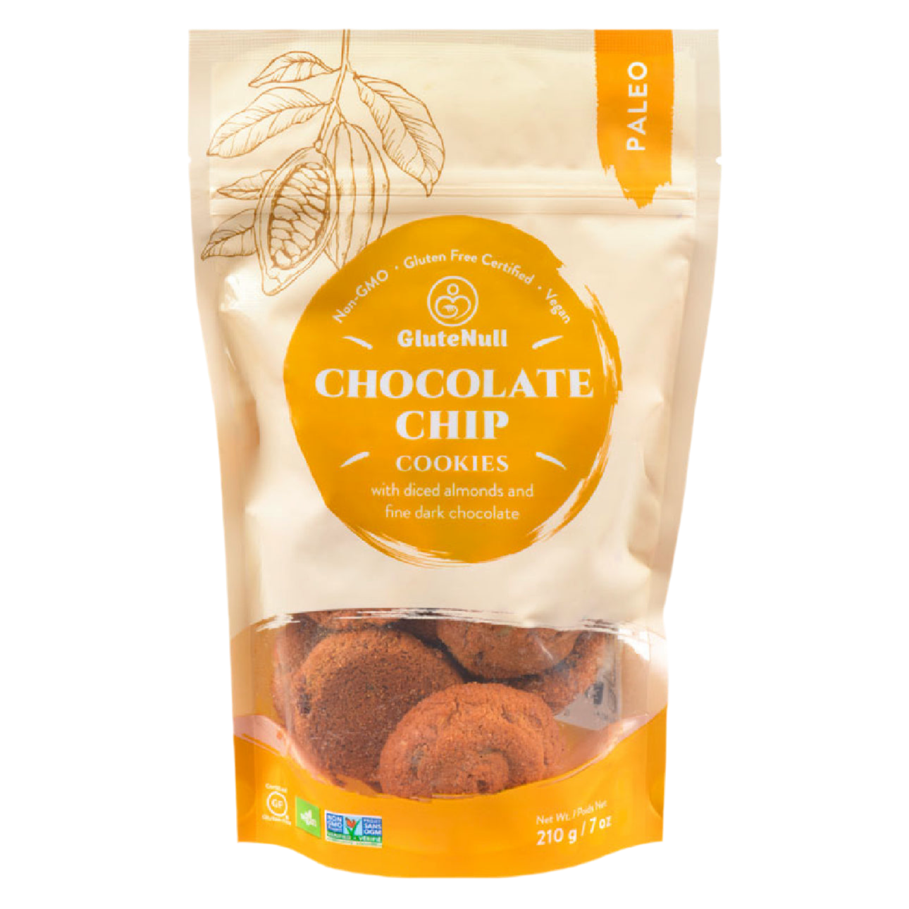 GLUTENULL Choco Chip Cookies – 210g | Gluten-Free, Vegan & Sugar-Free