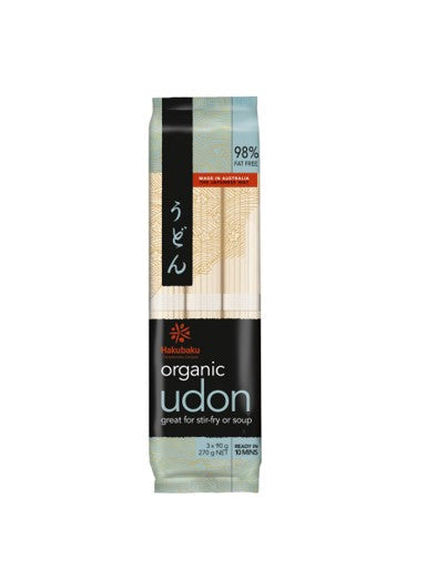 Hakubaku Organic White Udon Noodles – Authentic Japanese Organic Wheat Noodles (269g)