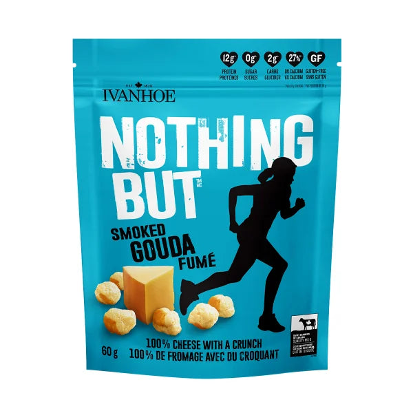 Ivanhoe Nothing But Cheese – Smoked Gouda | 18g or 60g | Keto, Gluten-Free, Naturally Smoked Canadian Cheese Snack