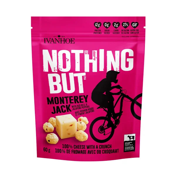 Ivanhoe Nothing But Cheese – Spicy Monterey Jack | 18g or 60g | Keto, Gluten-Free, Canadian Cheese with Jalapeño & Bell Pepper