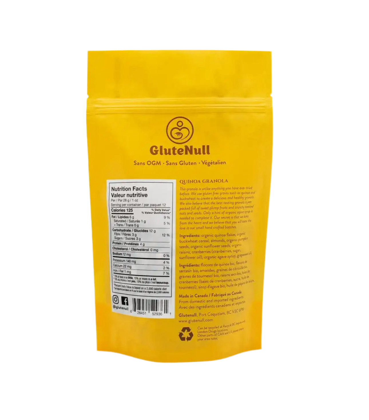 Glutenull Granola – Light Quinoa (140g) | Gluten-Free, Vegan & Low Sugar Snack