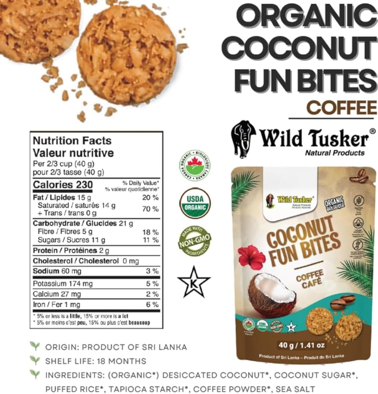 Tusker Organic Coconut Fun Bites – Clean, Vegan Energy Snack - Healthily Ever After