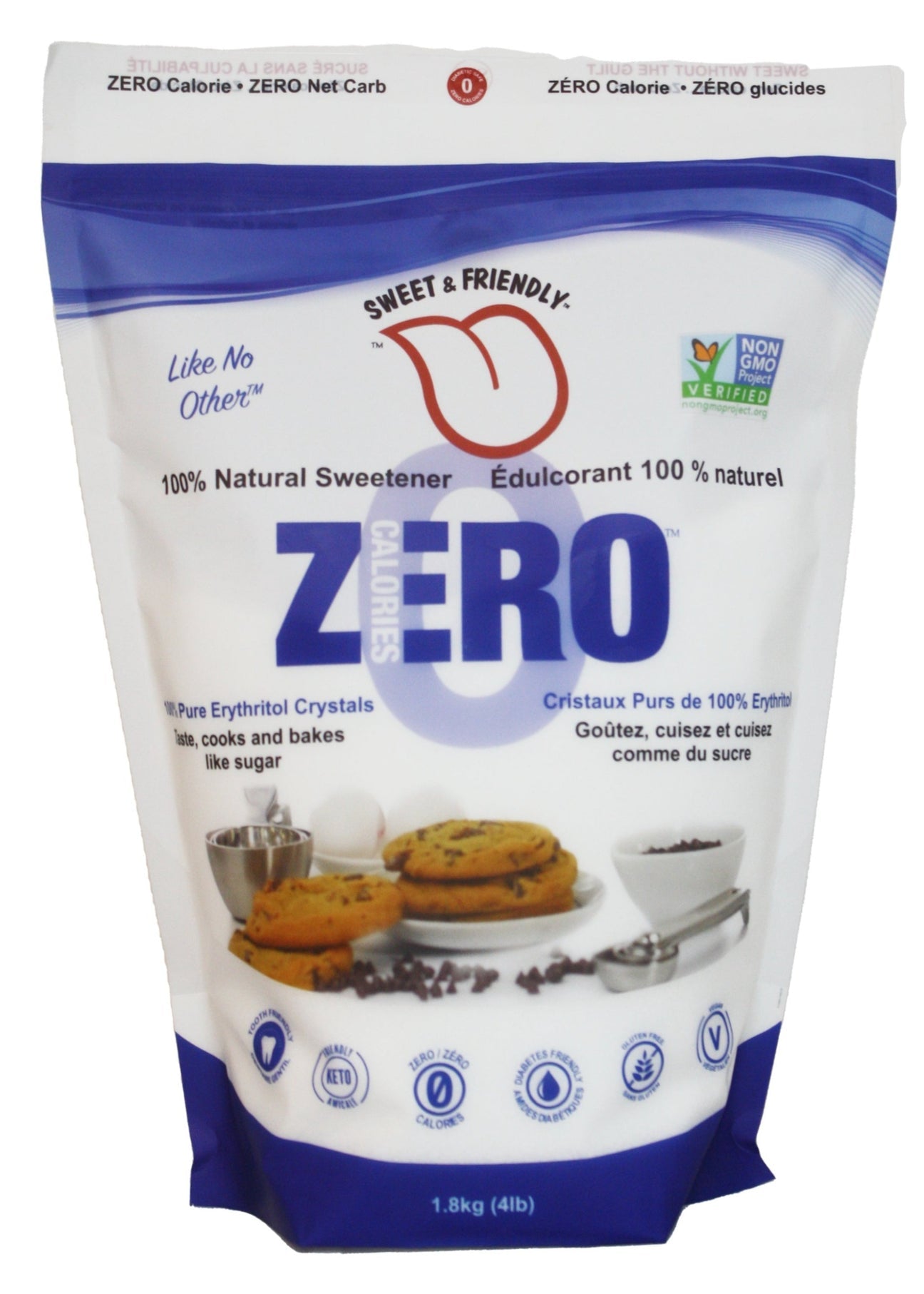 Sweet & Friendly Natural Erythritol Sweetener – 454g, 908g, & 1.8kg | Zero Calorie, Keto, Vegan, Diabetic-Friendly Sweetener | Non-GMO, Gluten-Free | Healthily Ever After