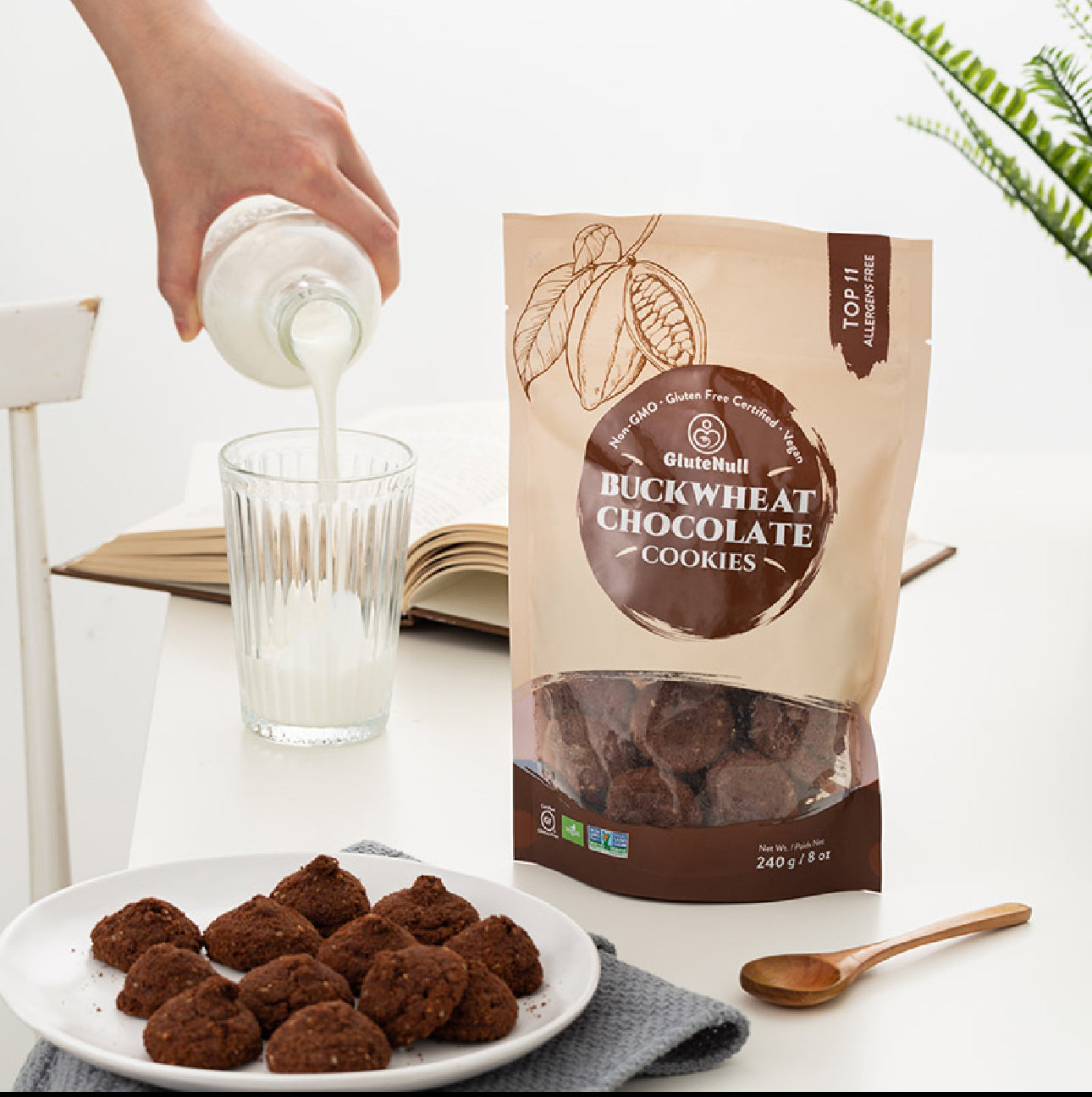 GLUTENULL Buckwheat Chocolate Cookies – 240g | Gluten-Free, Vegan & Sugar-Free