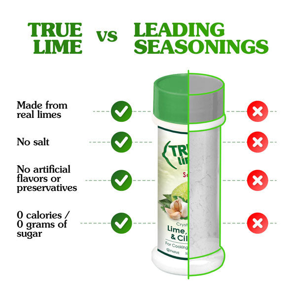 True Citrus Lime Garlic & Cilantro Shaker – Zesty Lime Seasoning Blend, Gluten Free, Vegan, Zero Calories