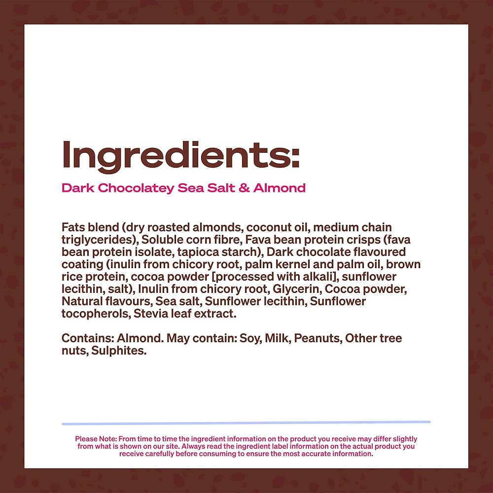 Love Good Fats Chewy-Nutty Dark Chocolatey Sea Salt & Almond Keto Bar | Low-Carb, Gluten-Free, High-Protein Snack
