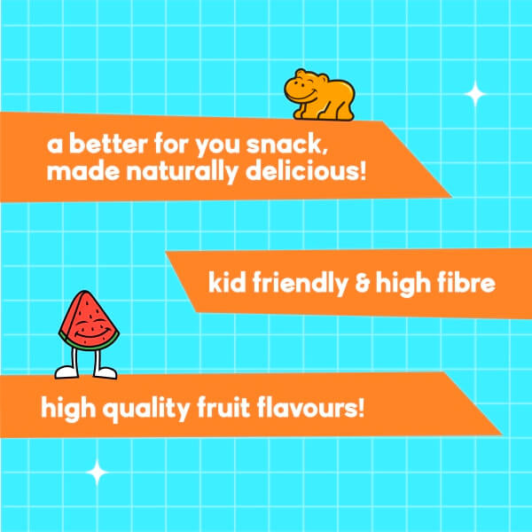 Healthy Hippo Low Sugar Gummies – 50g | Original Fruit Flavours | Vegan, Plant-Based, Monk Fruit Sweetened