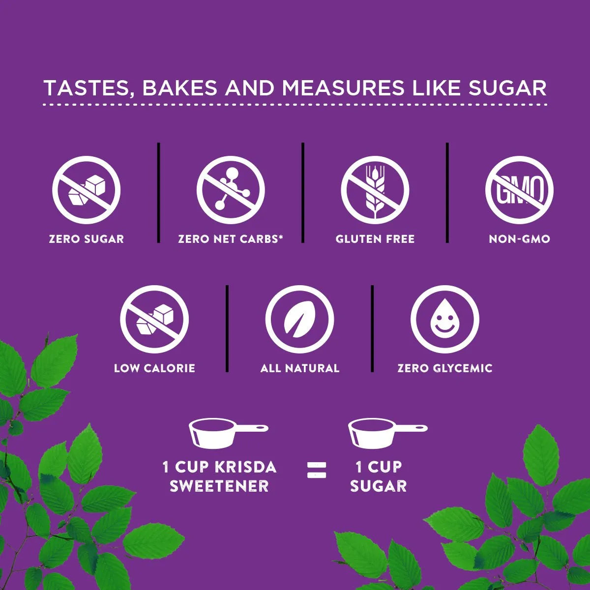 Krisda Xylitol Sweetener | Zero Sugar, Keto-Friendly, Non-GMO, Gluten-Free, Kosher Sugar Substitute