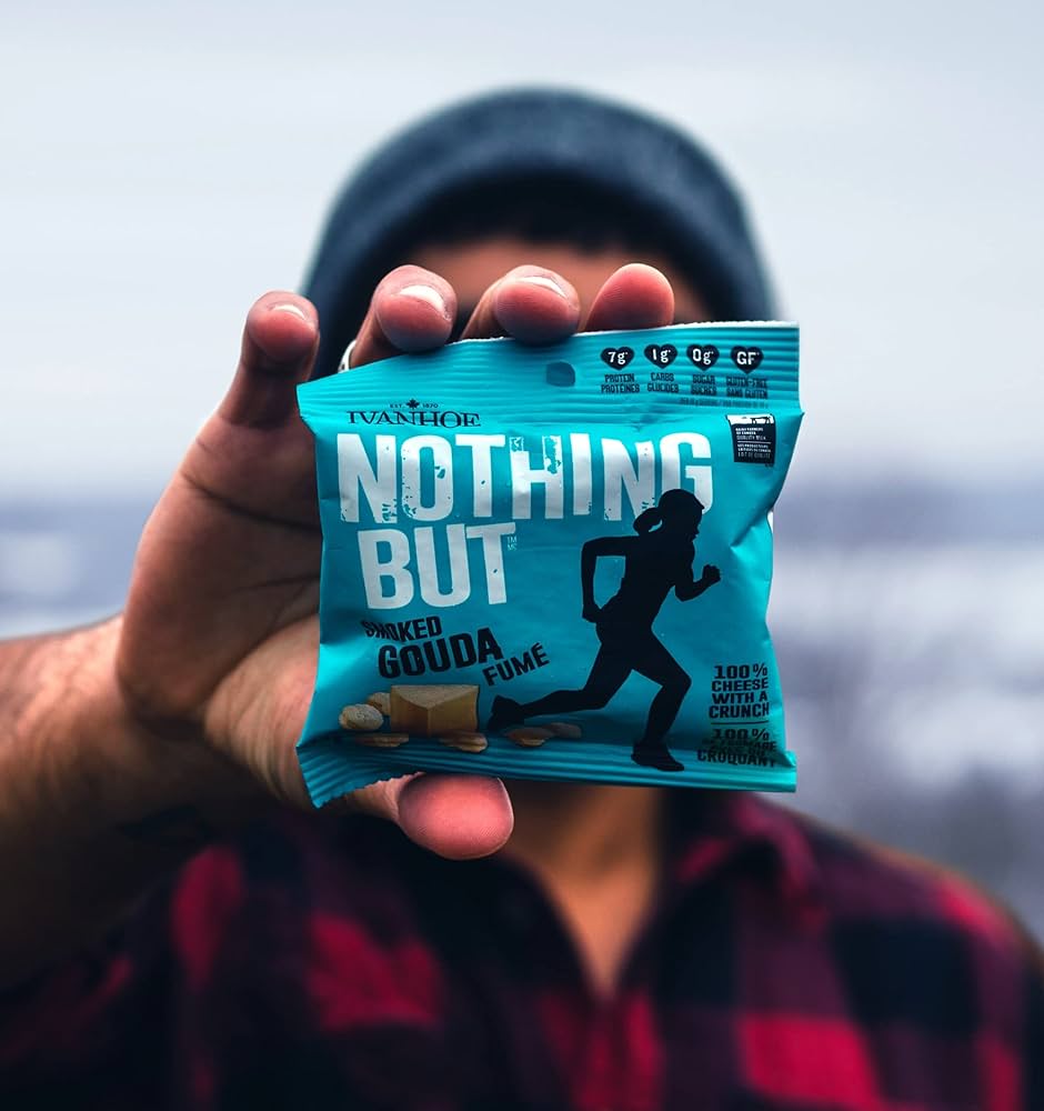 Ivanhoe Nothing But Cheese – Smoked Gouda | 18g or 60g | Keto, Gluten-Free, Naturally Smoked Canadian Cheese Snack
