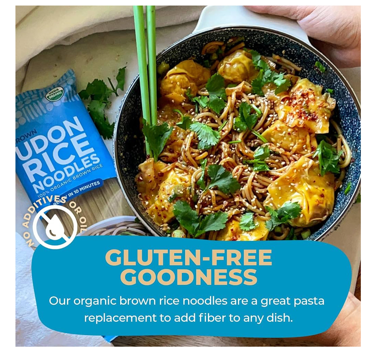 Udon Rice Noodles – Brown Rice 227g | Gluten-Free, Whole Grain | Chewy, Hearty & Ideal for Stir-Fries, Broths & Bowls - Healthily Ever After