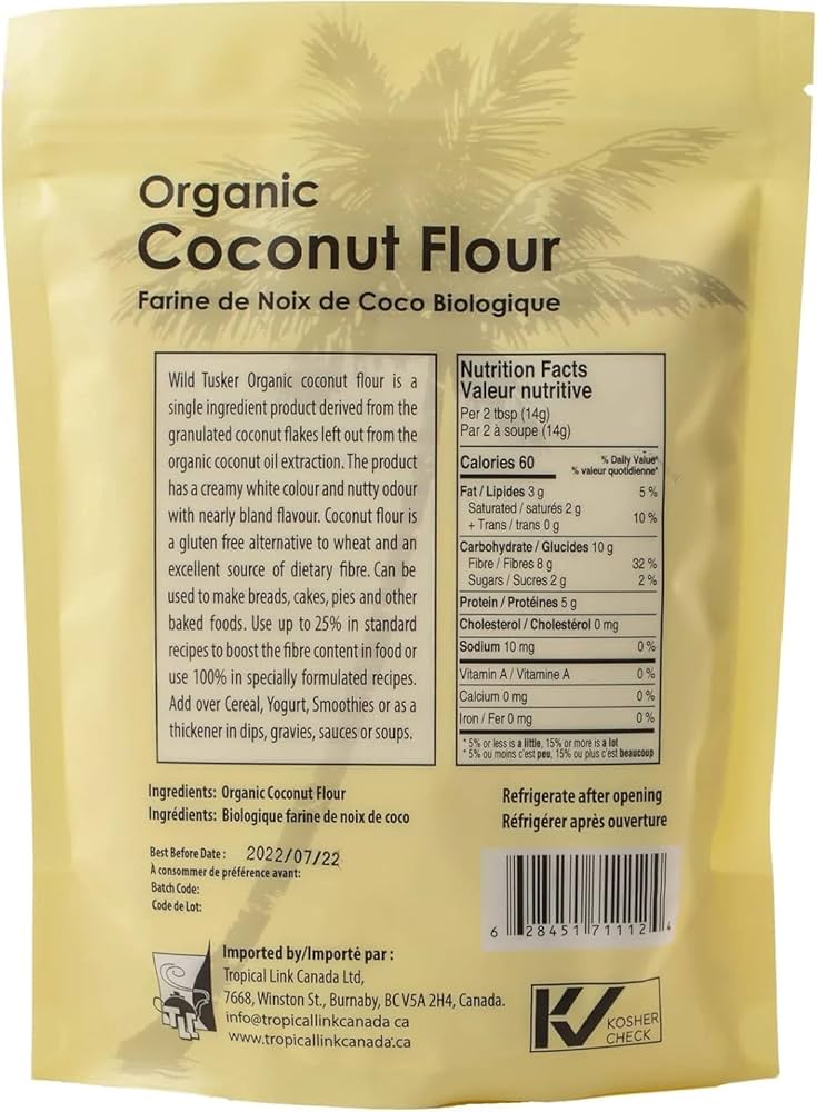 Organic Coconut Flour – Wild Tusker 500g | Gluten-Free, High-Fiber, Low-Carb Flour Alternative