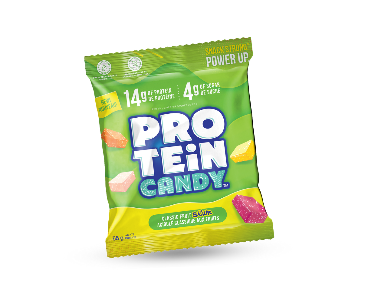 Protein Candy Classic Fruit Sour – High Protein, Low Sugar Sour Chewy Candy (Single Packet)