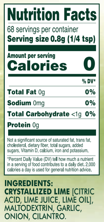 True Citrus Lime Garlic & Cilantro Shaker – Zesty Lime Seasoning Blend, Gluten Free, Vegan, Zero Calories