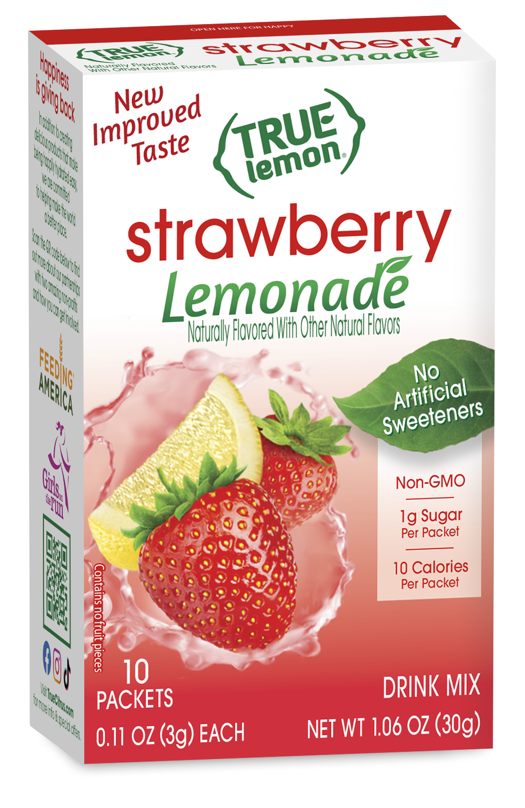 True Citrus Strawberry Lemonade – Low Sugar Natural Drink Mix