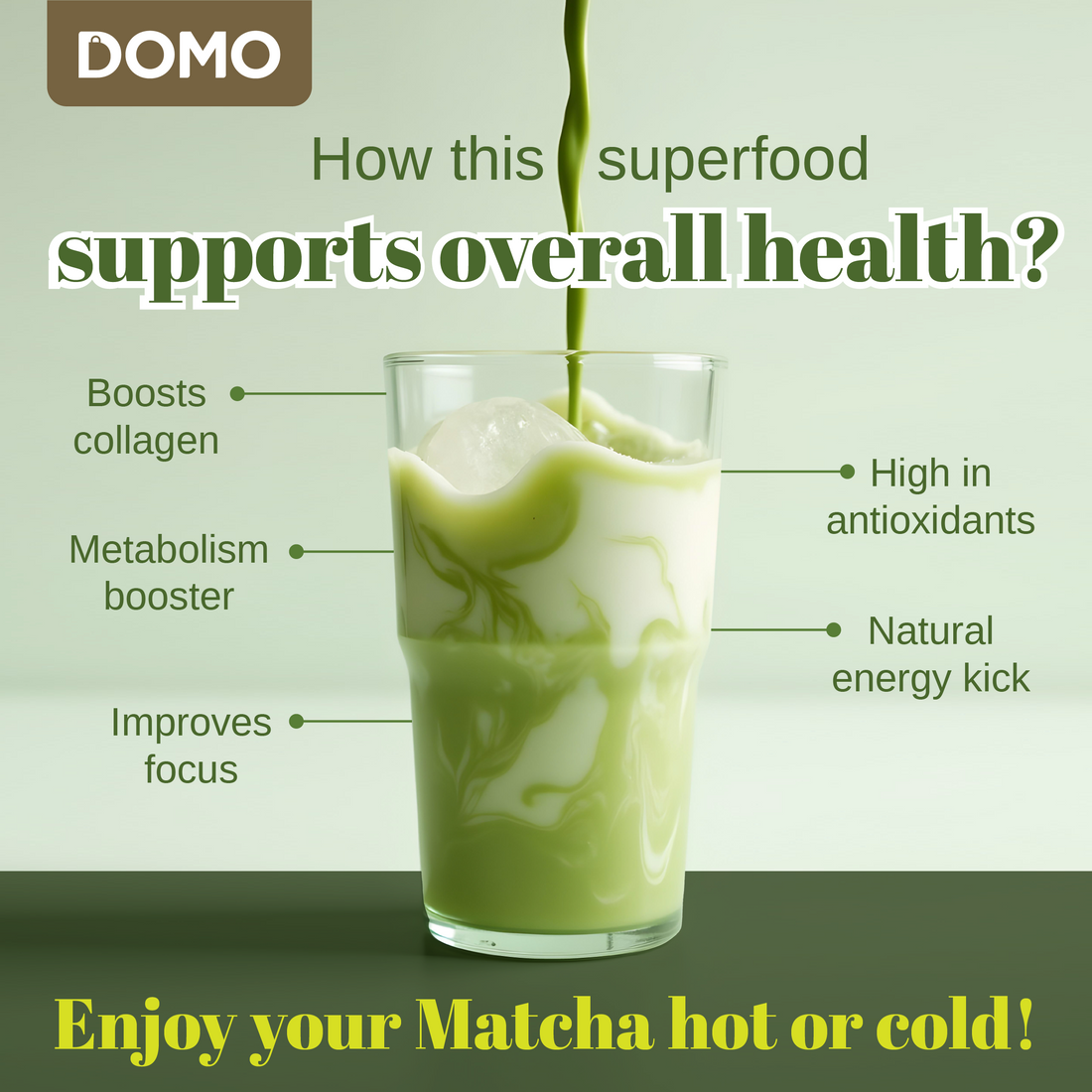 DOMO Vanilla Matcha Tea – 115g | Instant Micro-Ground Matcha