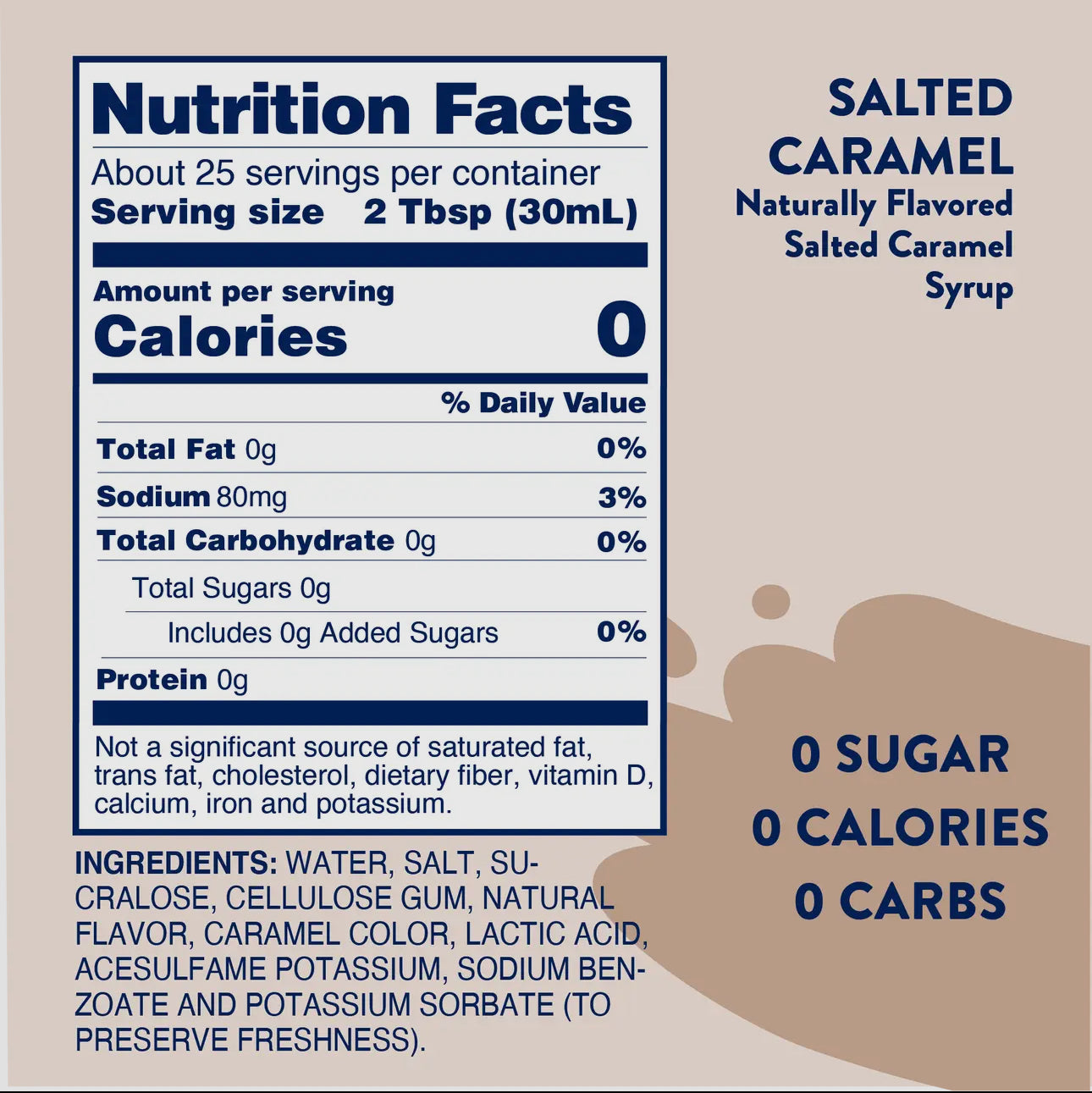 Sugar Free Salted Caramel Syrup.