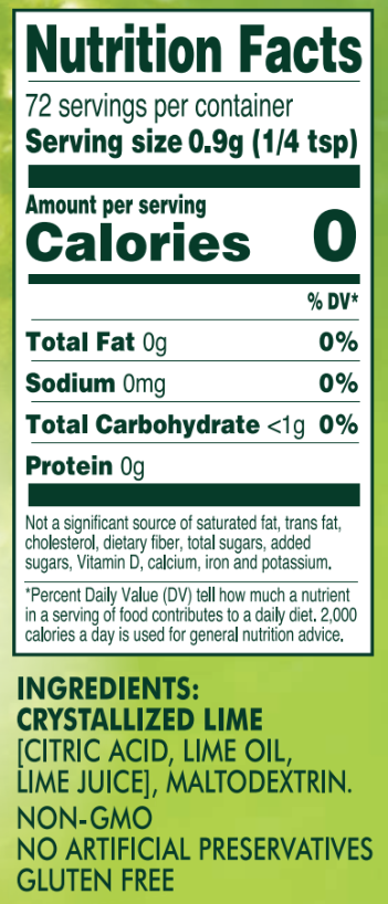 True Citrus Shaker – True Lime 65g | Real Lime Seasoning, Gluten Free, Vegan, Zero Calories