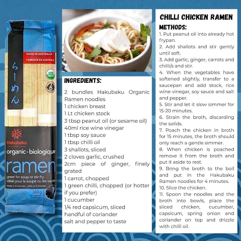 Hakubaku Organic Ramen Noodles – Authentic Japanese Organic Wheat Noodles (269g)