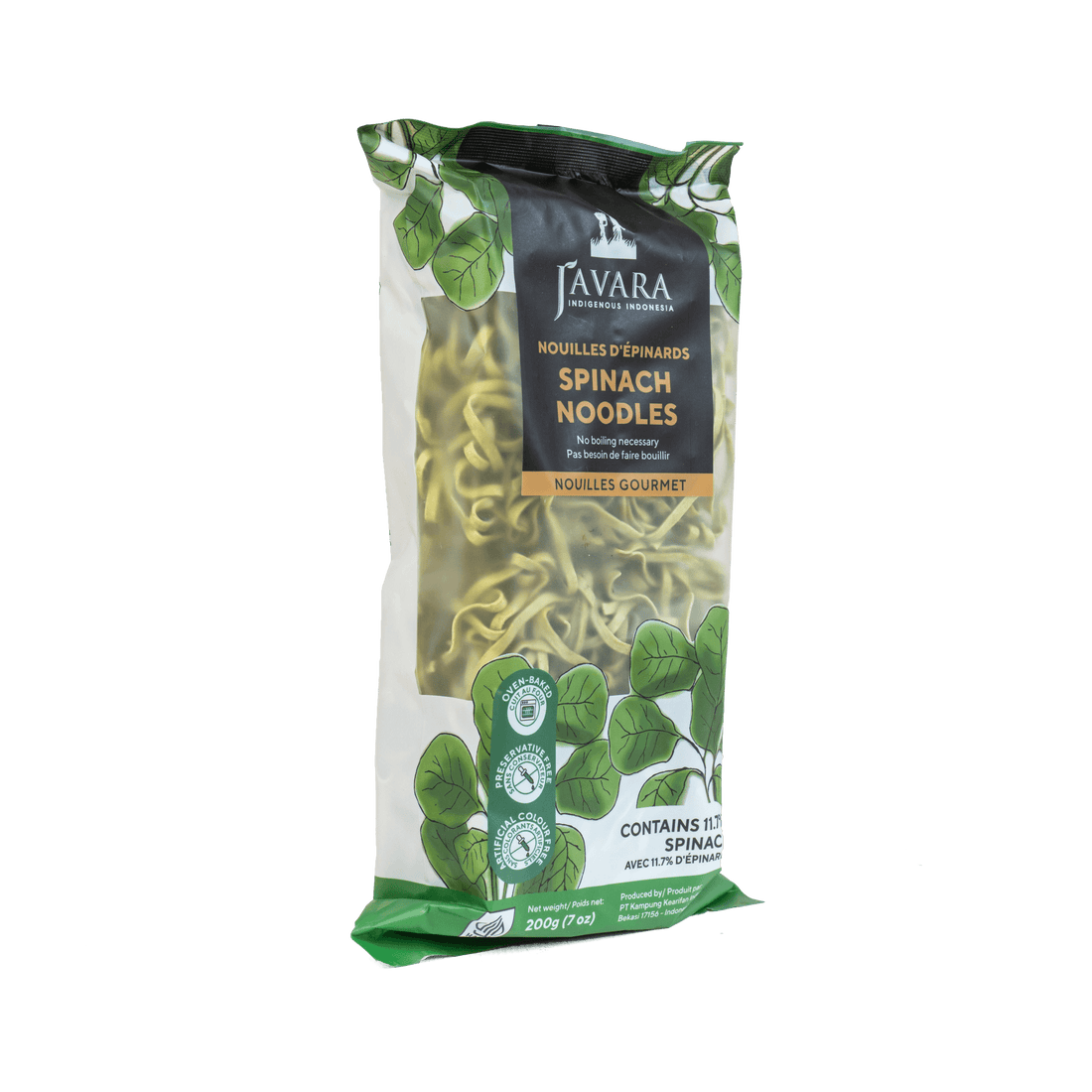 Javara Gourmet Veggie Noodles – Spinach | 200g | Plant-Based, Non-GMO, Upcycled Ingredients
