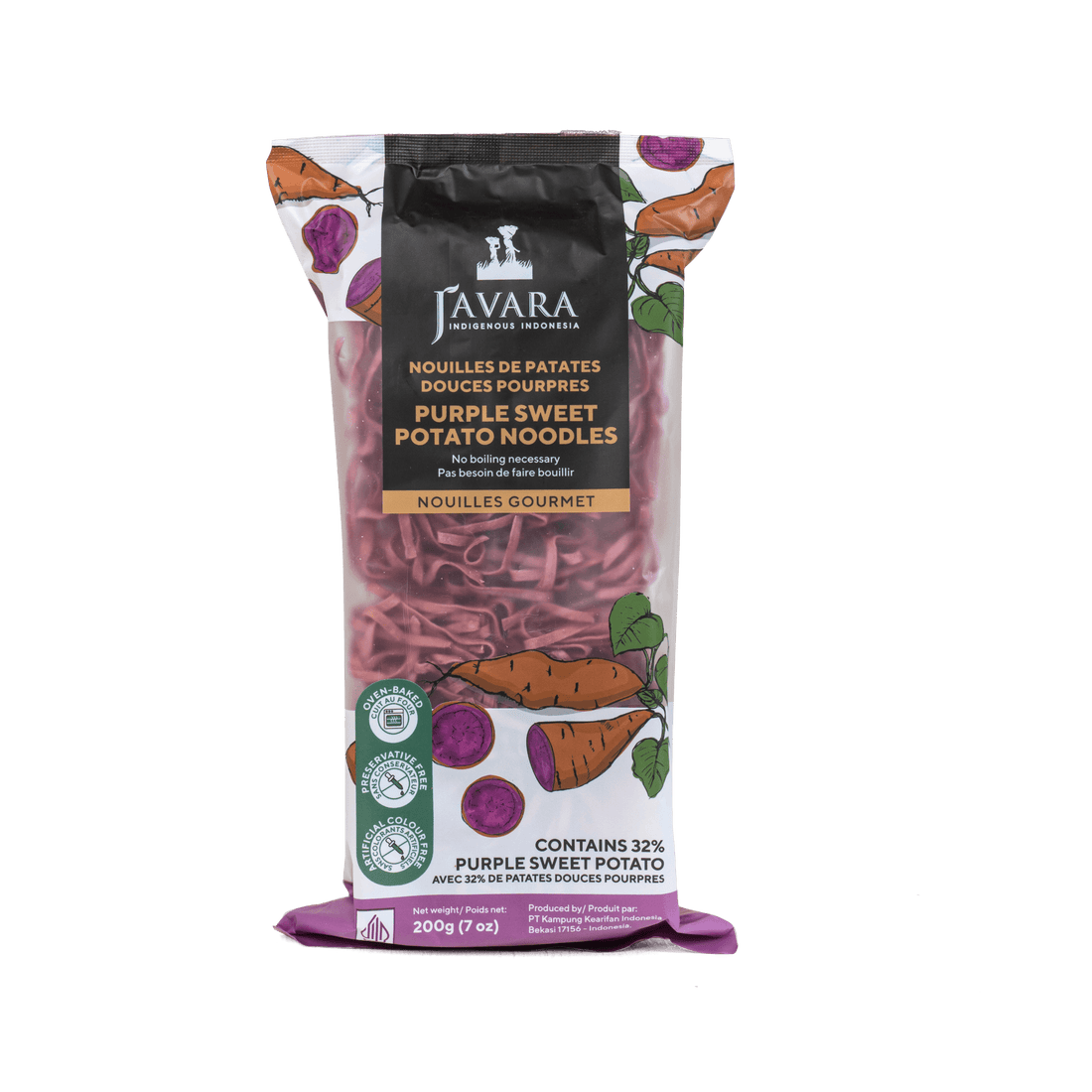 Javara Gourmet Veggie Noodles – Purple Sweet Potato | 200g | Plant-Based, Non-GMO, High Fibre