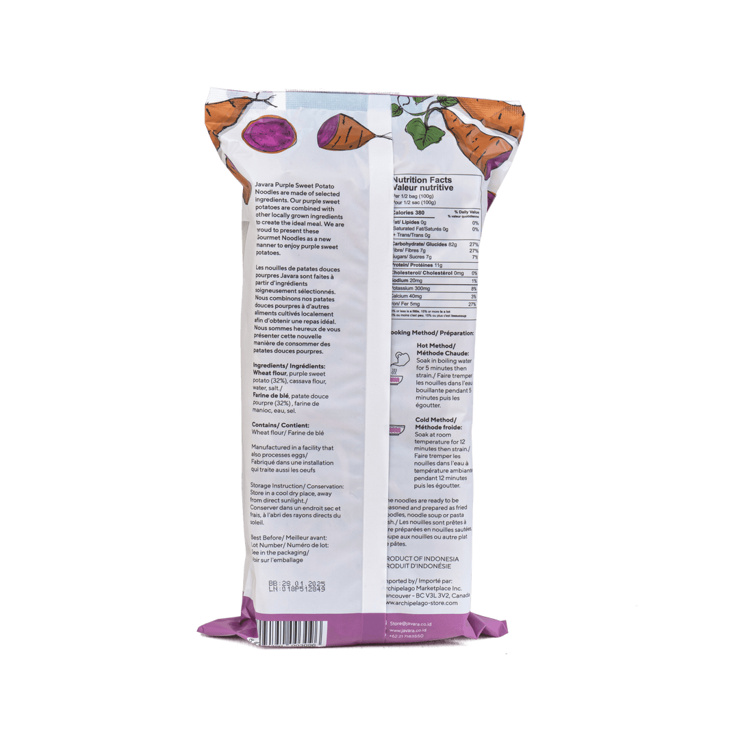 Javara Gourmet Veggie Noodles – Purple Sweet Potato | 200g | Plant-Based, Non-GMO, High Fibre