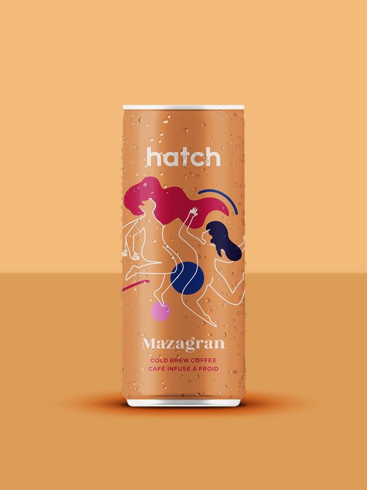 Hatch Cold Brew Carbonated Coffee – Mazagran 220ml | Nitro Coffee with Coffee-Lemonade Blend | Vegan, Low Sugar, On-the-Go Refreshment