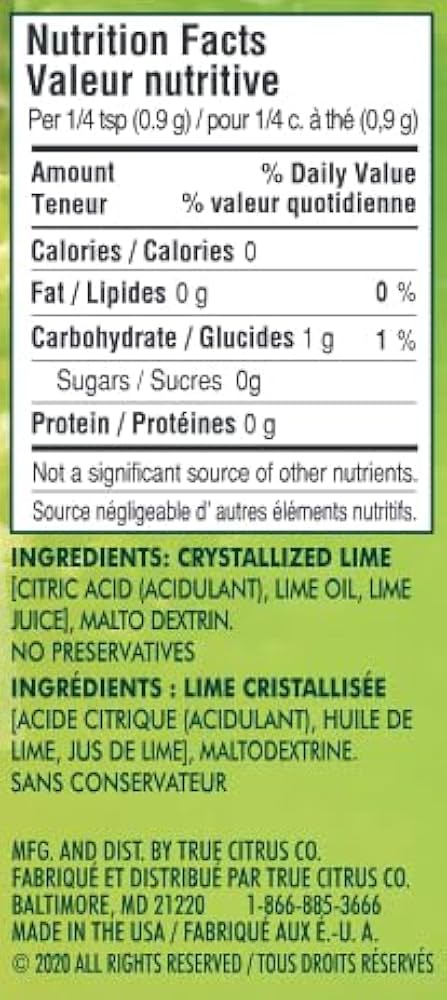 True Citrus Shaker – True Lime 65g | Real Lime Seasoning, Gluten Free, Vegan, Zero Calories