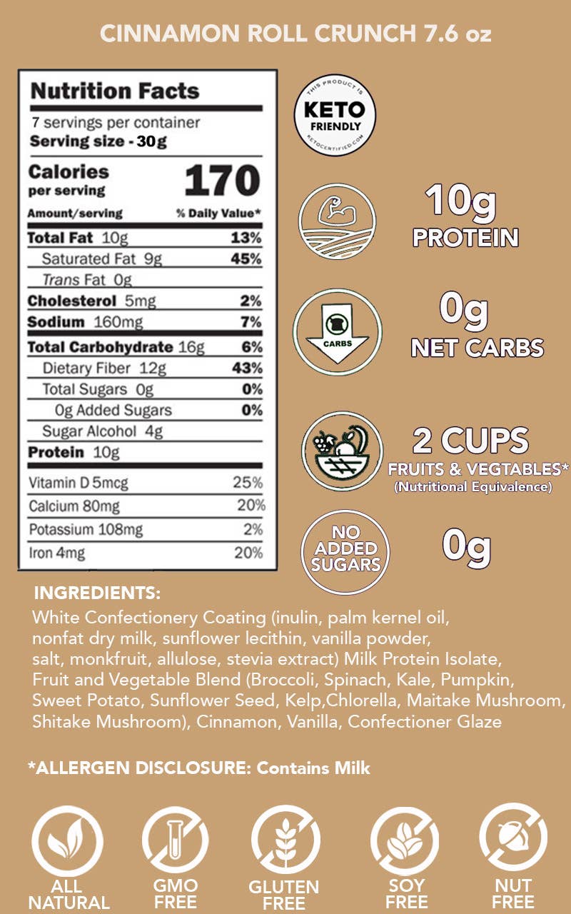 BTG Breakfast Protein Puffs - Cinnamon Roll