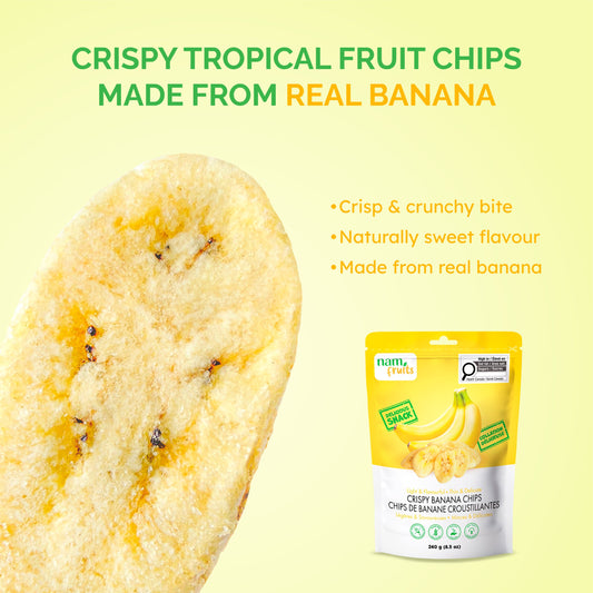 Nam Fruits Crispy Banana Chips 240g – Case of 12