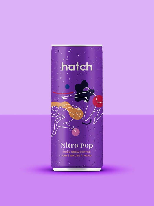 Hatch Nitro Pop Cold Brew Coffee – 220ml | Sparkling Nitro Cold Brew with Cola & Root Beer Notes | Vegan, Low Sugar, On-the-Go Refreshment