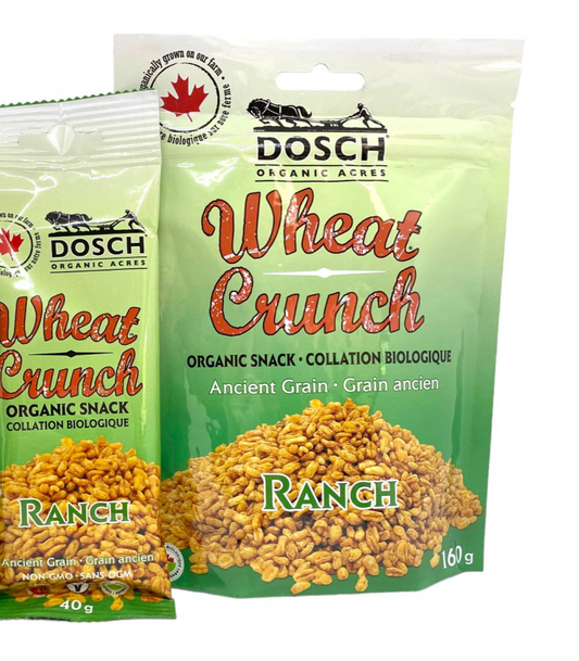 Dosch Organic Acres Wheat Crunch – Organic Ranch Snack | Vegan, Nut-Free, Kosher, Non-GMO (40g or 160g)