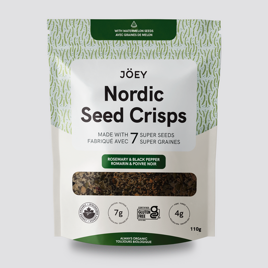 Jöey Nordic Seed Crisps – Rosemary & Black Pepper | 110g | Organic, Gluten-Free, High Protein & Fibre