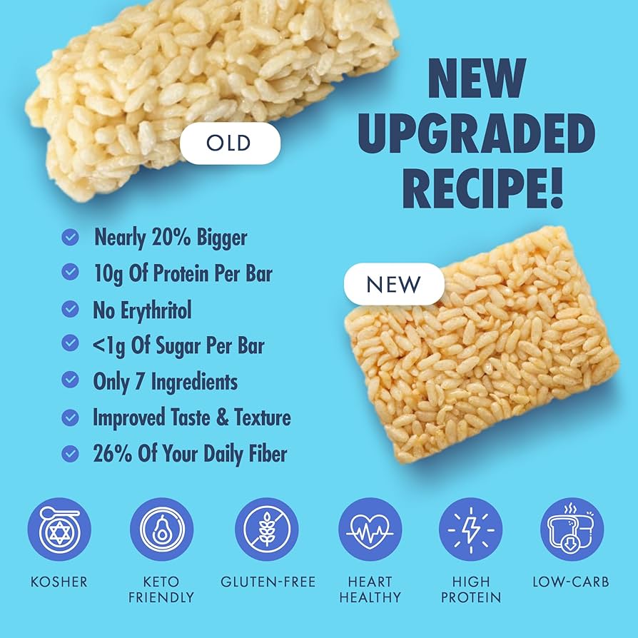 Marshmallow Krisp Protein Bar – Keto Friendly, Low Sugar, High Protein Snack | Sinless Snacks (Single Bar) - Healthily Ever After