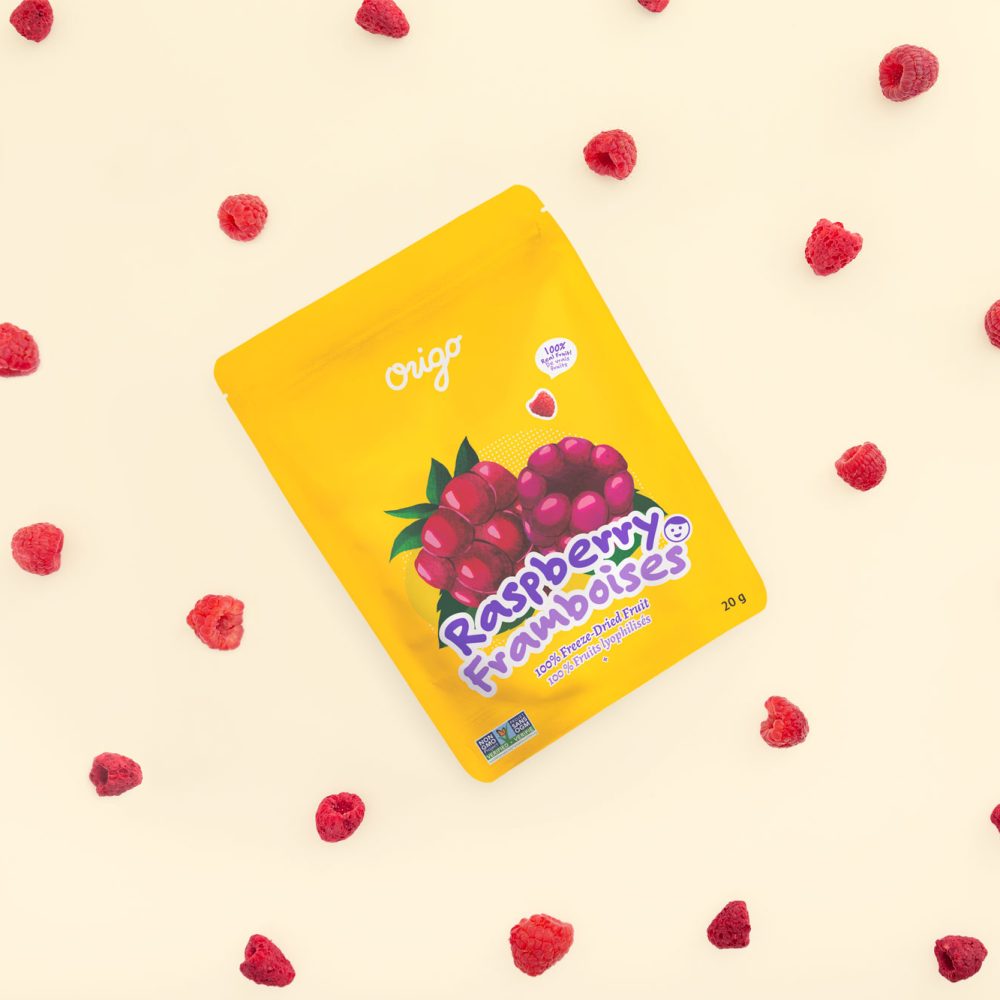 Origo Freeze-Dried Raspberries | 100% Real Fruit | No Sugar Added | Vegan, Gluten-Free, Non-GMO | Made in Canada Healthy Snack - Healthily Ever After