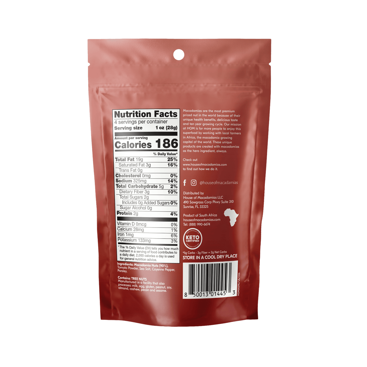 House of Macadamias Dry Roasted Macadamia Nuts – Zesty Salsa | 40g or 113g | Keto, Vegan, Spicy Snack