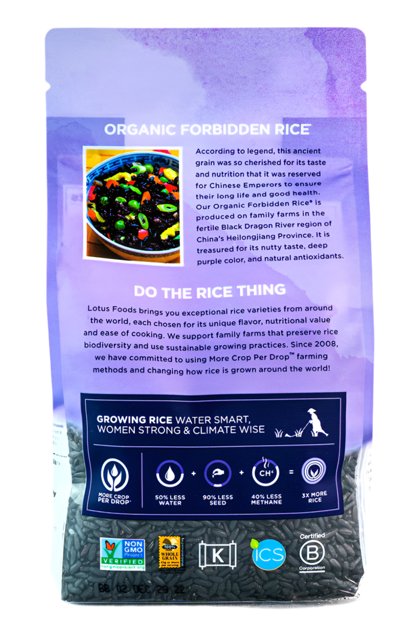 Organic Forbidden Black Rice – 425g | Antioxidant-Rich, Heirloom Grain | Nutty, Chewy & Naturally Gluten-Free - Healthily Ever After