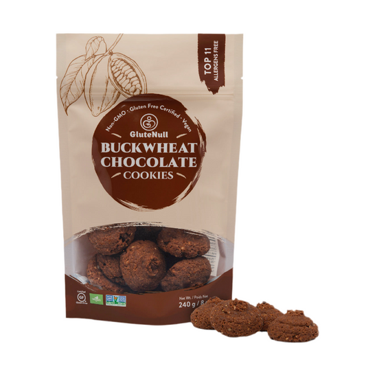 GLUTENULL Buckwheat Chocolate Cookies – 240g | Gluten-Free, Vegan & Sugar-Free