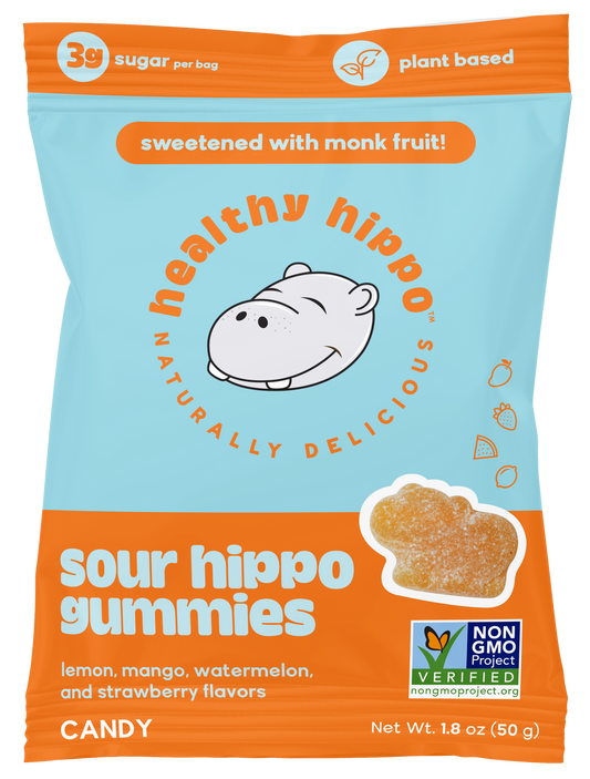 Healthy Hippo Low Sugar Gummies – 50g | Original Fruit Flavours | Vegan, Plant-Based, Monk Fruit Sweetened